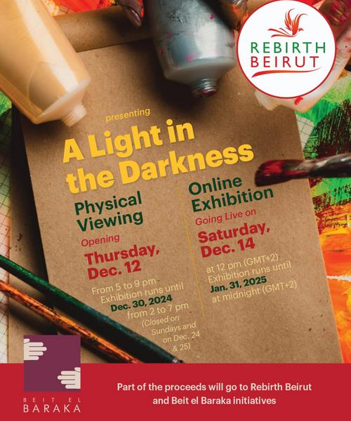 جمعية Rebirth Beirut  تطلق معرض A Light in the Darkness دعماً للطاقات الفنية والمجتمع